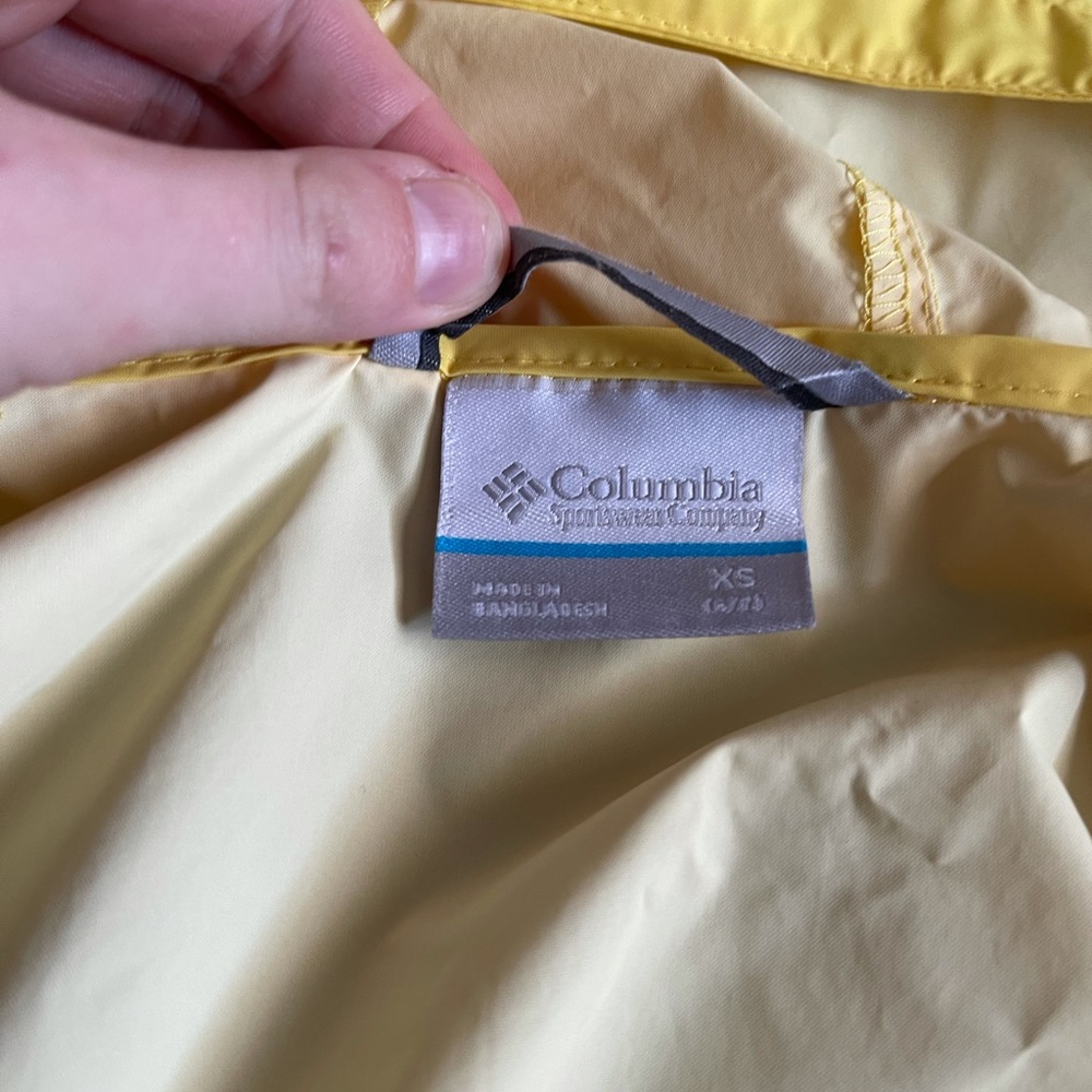 Yellow Columbia rain coat
